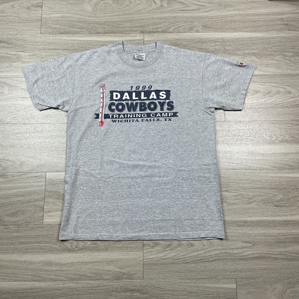 Vintage Dallas Cowboys Shirt Mens Large Gray Champion Training Camp Football